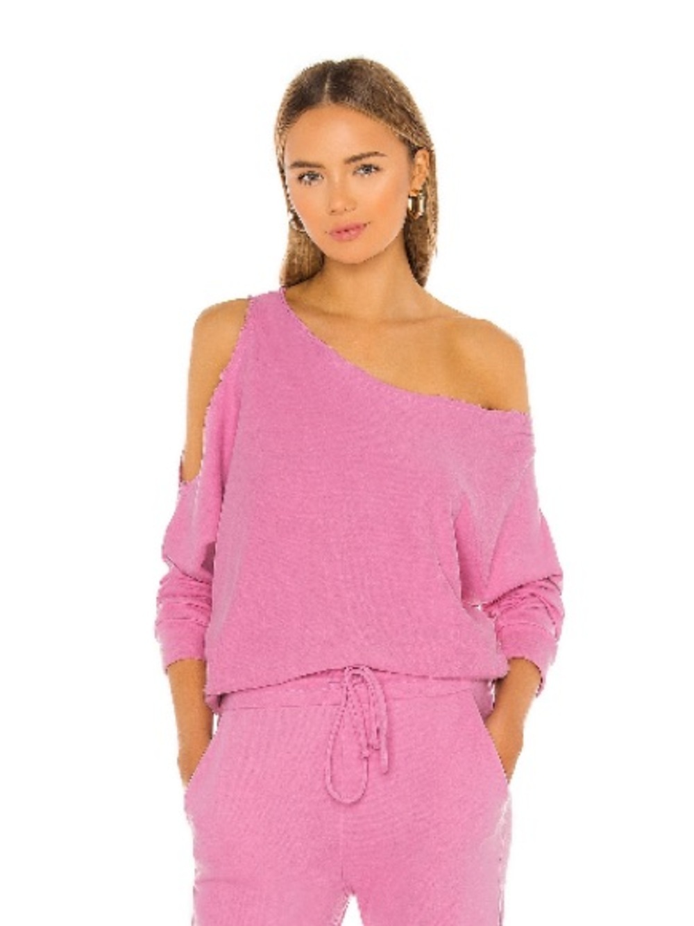 Lanston: Pink Off-Shoulder Women’s Sweater - Size XS